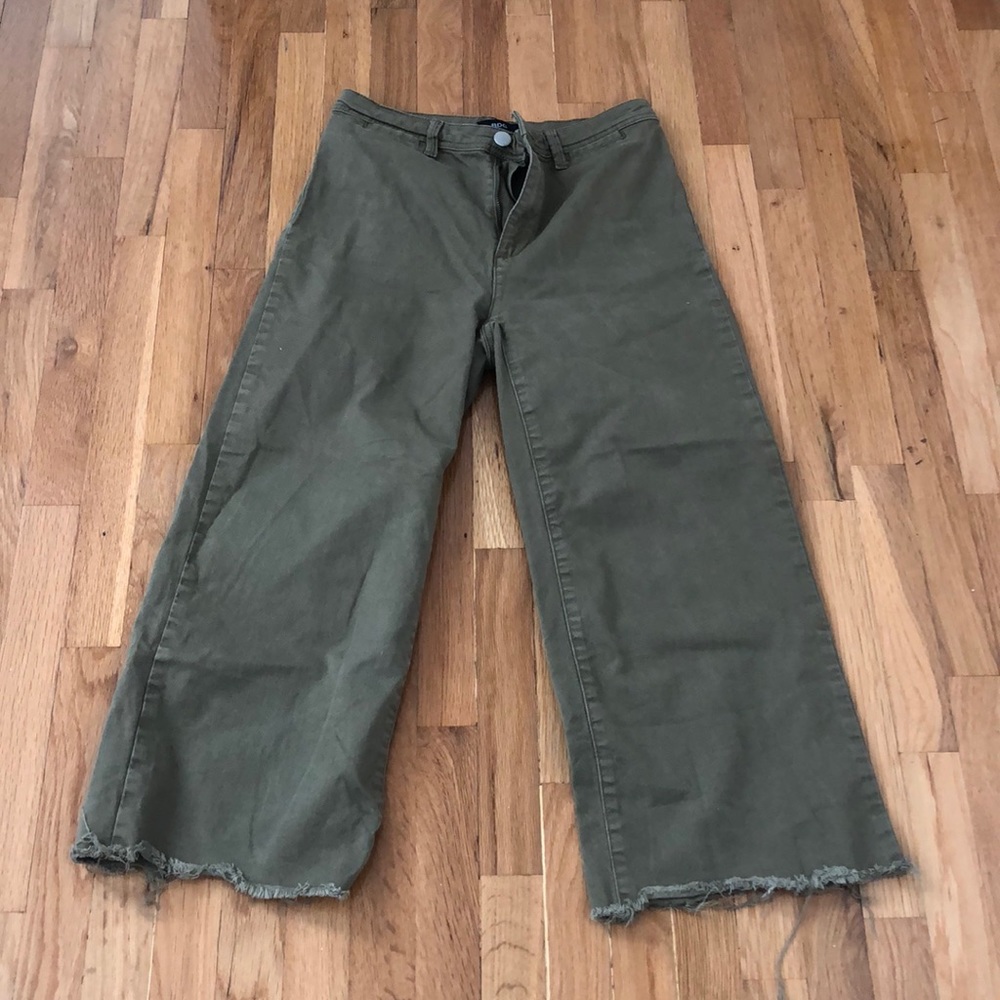 Urban Outfitters Olive Green Cropped Flares